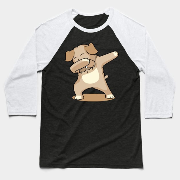'Cute Dabbing Dog' Cool Dabbing Dog Bulldog Baseball T-Shirt by ourwackyhome
